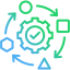 Gear and arrows icon representing continuous improvement