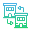 Building and gear icon representing industry-focused solutions