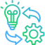 Lightbulb and gear icon representing Odoo implementation